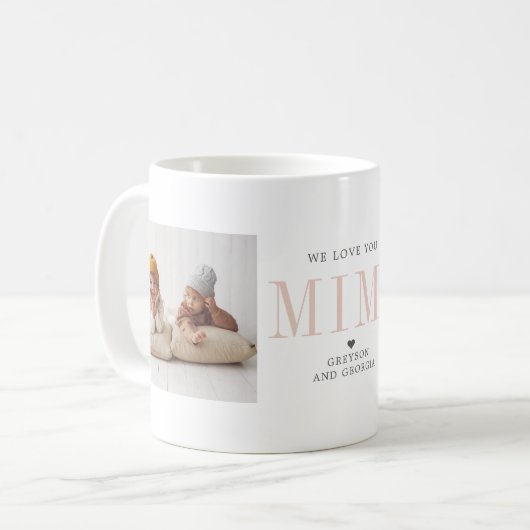 Mug Love You Mimi | Collage de deux photos (Devant gauche)