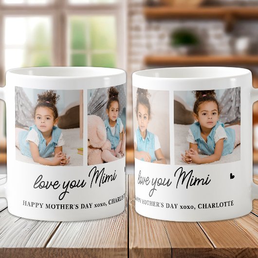 Mug Love You Mimi Custom Modern Simple Grandma 4 Photo