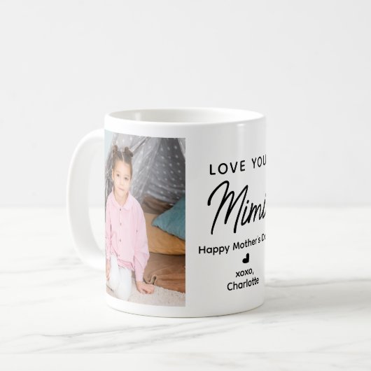 Mug Love You Mimi Personnalisé 2 Photo Grand-Parent (Devant gauche)