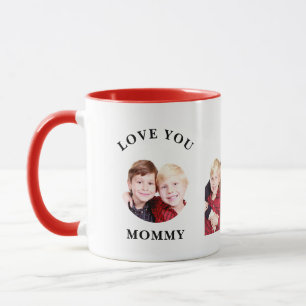 Mug Love You Mommy Personnalisée Photo de famille pers