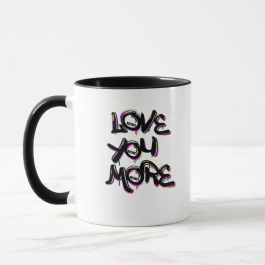 Mug Love You More Clean Modern Design (Gauche)