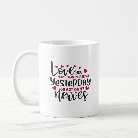 Mug Love You More Clean Typography  (Gauche)
