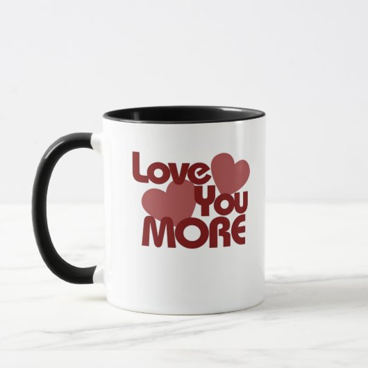 Mug Love You More Minimal Design  (Gauche)