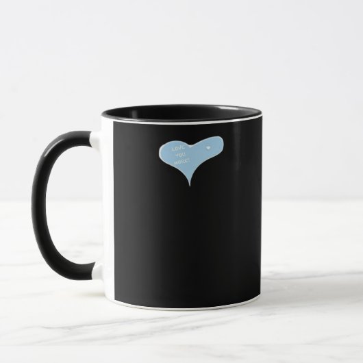 Mug Love You More Minimal Design Blue Style  (Gauche)