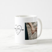 Mug Love You More Two Photo Simple Heart (Devant droit)