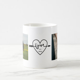Mug Love You More Two Photo Simple Heart