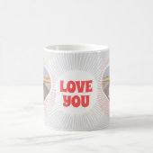 Mug Love You Radiating Hearts Typographie Mariage (Centre)