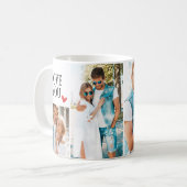 Mug Love You Red Heart Couple Photo Collage (Devant gauche)
