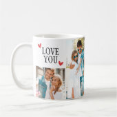 Mug Love You Red Heart Couple Photo Collage (Gauche)
