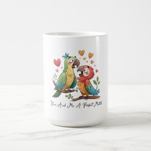 Mug Lovebirds in Colorful Harmony (Centre)