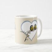 Mug Lovebirds sur une branche de fleurs de cerisier co (Devant droit)