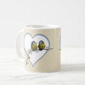 Mug Lovebirds sur une branche de fleurs de cerisier co (Devant gauche)