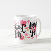 Mug Lovely Heart Design With Bold Love Citations (Devant droit)