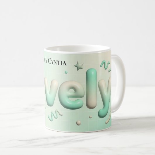 Mug Lovely Minimalist Heart Personalized (Devant droit)