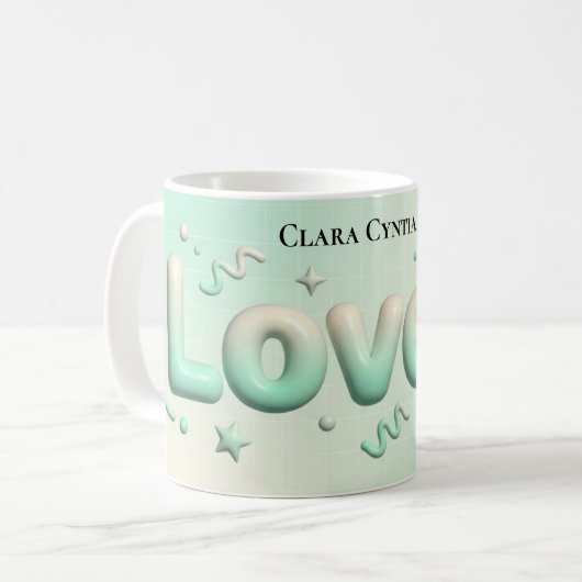 Mug Lovely Minimalist Heart Personalized (Devant gauche)