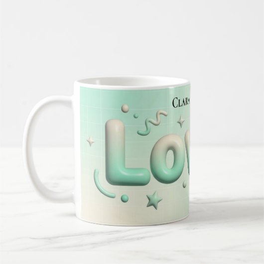 Mug Lovely Minimalist Heart Personalized (Gauche)
