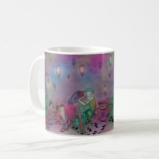 Mug Lovers romantique Kiss - Ville de l'amour éternel (Devant gauche)