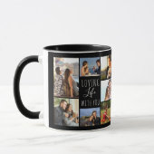 Mug Loving Life With You 14 Photo Collage Black (Gauche)