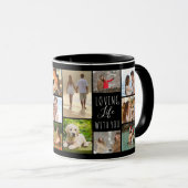 Mug Loving Life With You 14 Photo Collage Black (Devant droit)