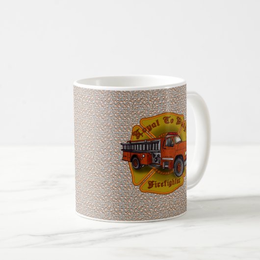 Mug Loyal Pompier Camion (Devant droit)