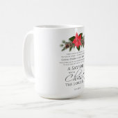Mug Luc 2:10-11 Bon Tidings Poinsettia Noël (Devant gauche)