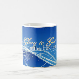 Mug Luc 2:14 "Gloire à Dieu dans le plus haut" Noël