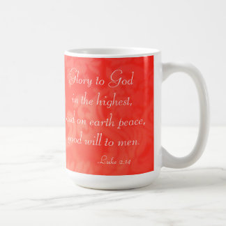 Mug Luc 2:14 Gloire à Dieu dans Noël rouge le plus éle