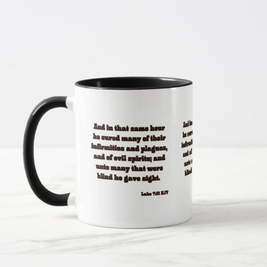 Mug Luc 7:21 KJV Écriture Bible Deux Tons (Gauche)