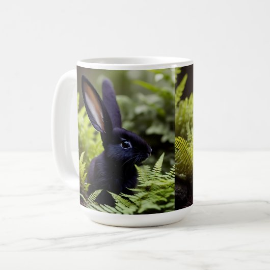 Mug Lucifer le lapin noir : un ensemble sombre de méfa (Devant gauche)