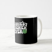 Mug Luckiest enseignant jamais Disco Ball Shamrock Sup (Devant droit)