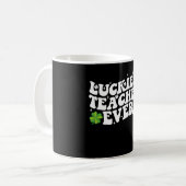 Mug Luckiest enseignant jamais Disco Ball Shamrock Sup (Devant gauche)