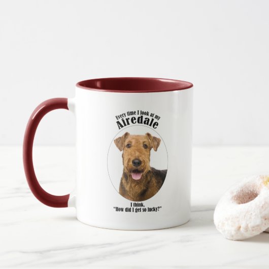 Mug Lucky Airedale (Avec donut)