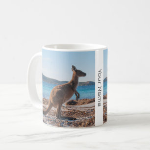 Mug Lucky Bay Kangaroo sur la plage, Australie