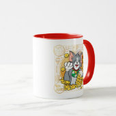Mug Lucky Cat Jerry Avec Sycees Or (Devant droit)