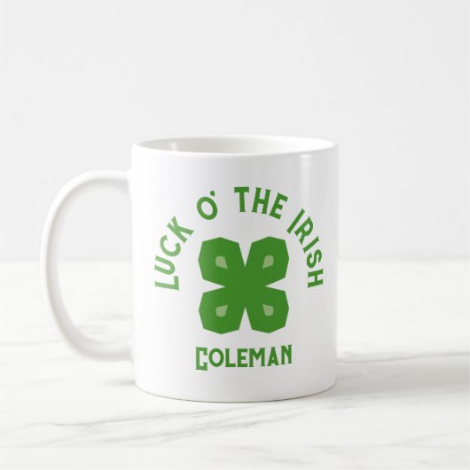 Mug Lucky Charm Abstract 4-Leaf Clover (Gauche)
