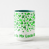 Mug Lucky Day Shamrocks Four Leaf Clover Personalized  (Centre)