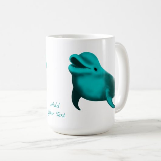 Mug Lucky Dolphin - Ajouter votre texte (Devant droit)
