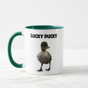 Mug Lucky Duck Funny Cute Duckling Oiseau Photo Art