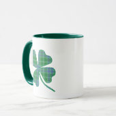 Mug Lucky Green Plaid Shamrock Four-Leaf Clover  (Devant gauche)