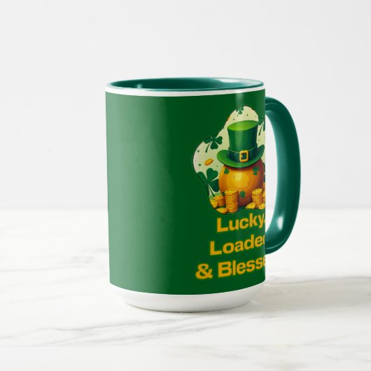 Mug Lucky Loaded Blessed St Patrick’s Day  - caneca (Devant droit)