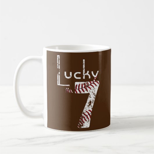Mug Lucky Numéro Sept Favori Distressé Numéro (Gauche)