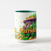 Mug Lucky Pot of Gold Centered Shamrock Illustration (Centre)