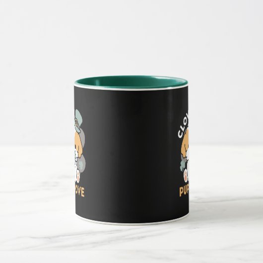 Mug Lucky Pup with Clover - St. Patrick's Day Cadeau (Centre)