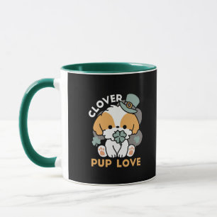 Mug Lucky Pup with Clover - St. Patrick's Day Cadeau
