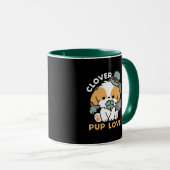 Mug Lucky Pup with Clover - St. Patrick's Day Cadeau (Devant droit)