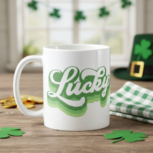 Mug Lucky Retro Green and White St Patrick's Day