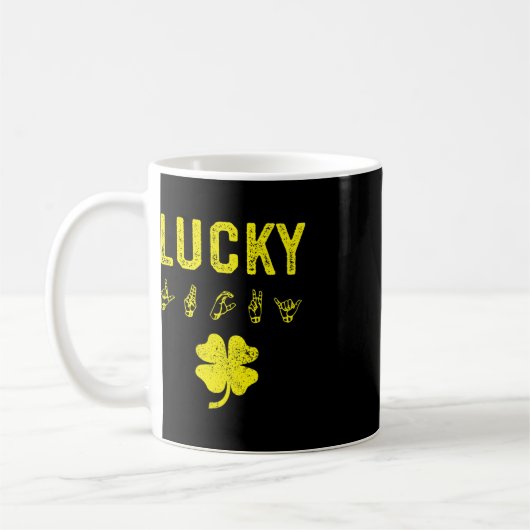 Mug LUCKY Sign Language Jour de la Saint Patrick de se (Gauche)