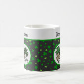 Mug Lucky St Patrick Shamrock Green Black Cat Print   (Centre)