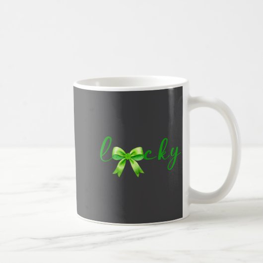 Mug Lucky, St.patricks Day Coquette,shamrock Funny  (Droite)