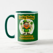 Mug Lucky Today Wealthy Tomorrow St Patrick’s - caneca (Gauche)